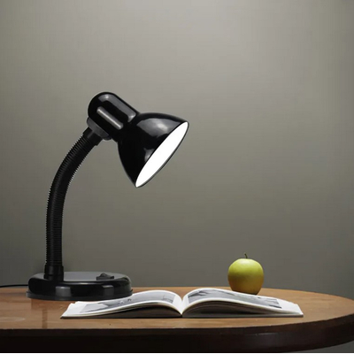 Flexi Desk Black - Επιτραπέζιο Μονόφωτο E27 Μοντέρνο Μέταλλο Μαύρο Καμπάνα - Μ12 x Π12 x Υ32cm