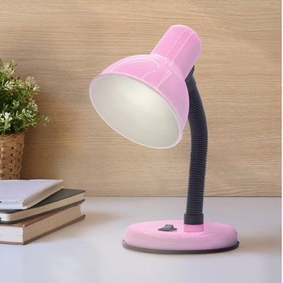 Flexi Desk Pink - Επιτραπέζιο Μονόφωτο E27 Μοντέρνο Μέταλλο Ροζ Καμπάνα - Μ12 x Π12 x Υ32cm