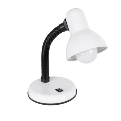 Flexi Desk White - Επιτραπέζιο Μονόφωτο E27 Μοντέρνο Μέταλλο Λευκό Καμπάνα - Μ12 x Π12 x Υ32cm