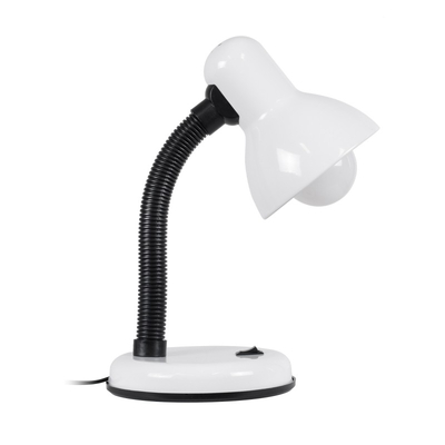 Flexi Desk White - Επιτραπέζιο Μονόφωτο E27 Μοντέρνο Μέταλλο Λευκό Καμπάνα - Μ12 x Π12 x Υ32cm