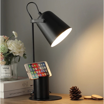 Focus Desk Black - Επιτραπέζιο Μονόφωτο E27 Μοντέρνο Μέταλλο Μαύρο Καμπάνα - Μ12 x Π15 x Υ38cm