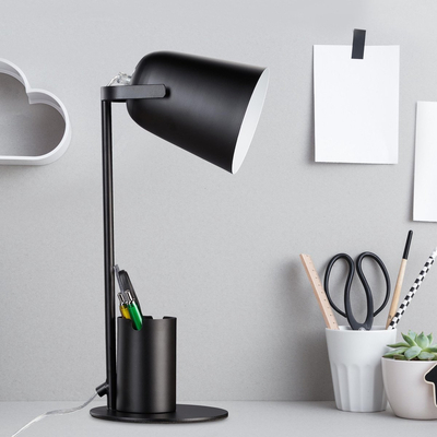 Focus Desk Black - Επιτραπέζιο Μονόφωτο E27 Μοντέρνο Μέταλλο Μαύρο Καμπάνα - Μ12 x Π15 x Υ38cm