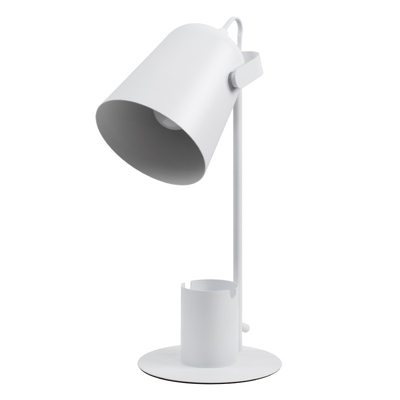 Focus Desk White - Επιτραπέζιο Μονόφωτο E27 Μοντέρνο Μέταλλο Λευκό Καμπάνα - Μ12 x Π15 x Υ38cm