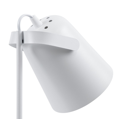 Focus Desk White - Επιτραπέζιο Μονόφωτο E27 Μοντέρνο Μέταλλο Λευκό Καμπάνα - Μ12 x Π15 x Υ38cm