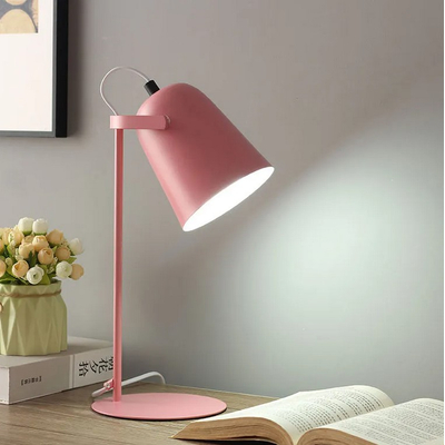 Focus Desk Pink - Επιτραπέζιο Μονόφωτο E27 Μοντέρνο Μέταλλο Ροζ Καμπάνα - Μ12 x Π15 x Υ38cm