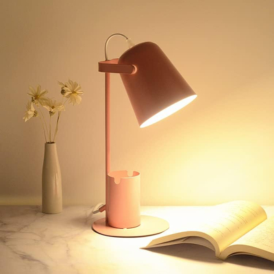Focus Desk Pink - Επιτραπέζιο Μονόφωτο E27 Μοντέρνο Μέταλλο Ροζ Καμπάνα - Μ12 x Π15 x Υ38cm