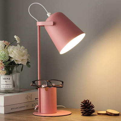 Focus Desk Pink - Επιτραπέζιο Μονόφωτο E27 Μοντέρνο Μέταλλο Ροζ Καμπάνα - Μ12 x Π15 x Υ38cm