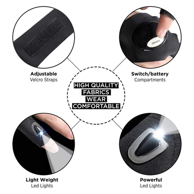 HandyLight Pro - Γάντι με LED Φακό Εργασίας Αριστερό Μαύρο Αδιάβροχο Ψυχρό Λευκό 6000K
