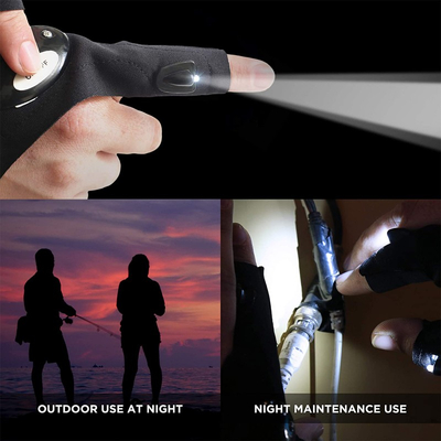 HandyLight Pro - Γάντι με LED Φακό Εργασίας Αριστερό Μαύρο Αδιάβροχο Ψυχρό Λευκό 6000K