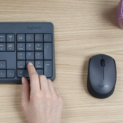Logitech MK235 - Ασύρματο Σετ Πληκτρολόγιο & Ποντίκι USB - Αγγλικό US - Μαύρο