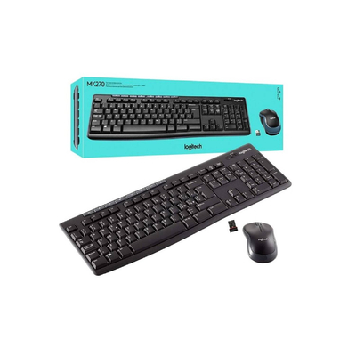 Logitech MK270 - Ασύρματο Σετ Πληκτρολόγιο & Ποντίκι USB - Αγγλικό US - Μαύρο