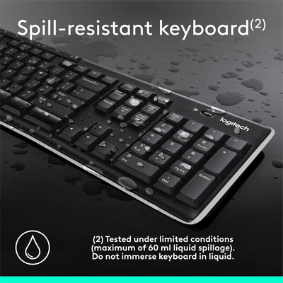 Logitech MK270 - Ασύρματο Σετ Πληκτρολόγιο & Ποντίκι USB - Αγγλικό US - Μαύρο