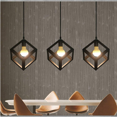 VenCore Cube 6089-10002 - Φωτιστικό Οροφής Μονόφωτο Κρεμαστό Μαύρο Μεταλλικό - Μοντέρνο Σχέδιο με Βάση-Ντουί 1xE27