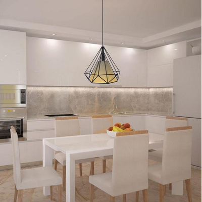 VenCore Poligon 6089-10003 - Φωτιστικό Οροφής Μονόφωτο Κρεμαστό Μαύρο Μεταλλικό και Λευκό Ύφασμα - Μοντέρνο Σχέδιο με Βάση-Ντουί 1xE27
