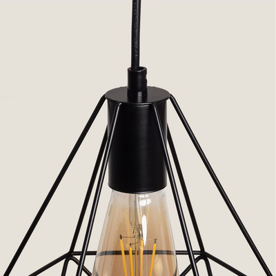 VenCore Prism 6089-10005 - Φωτιστικό Οροφής Μονόφωτο Κρεμαστό Μαύρο Μεταλλικό - Μοντέρνο Σχέδιο με Βάση-Ντουί 1xE27