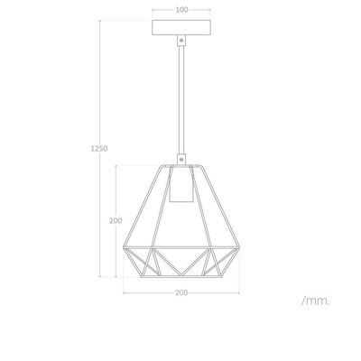 VenCore Prism 6089-10005 - Φωτιστικό Οροφής Μονόφωτο Κρεμαστό Μαύρο Μεταλλικό - Μοντέρνο Σχέδιο με Βάση-Ντουί 1xE27