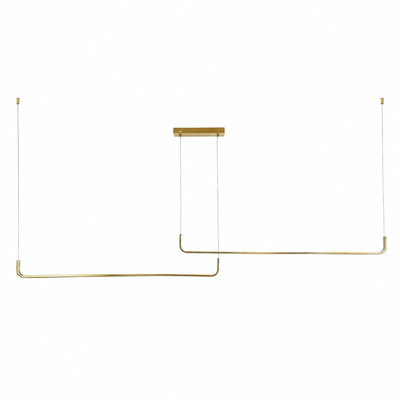 kelvo® LINARIA KLV-101-0260-V2 Κρεμαστό Φωτιστικό Οροφής LED 72W 7200lm 180° AC 220-240V IP20 Ρυθμιζόμενο Λευκό CCT με Χειριστήριο από 2700K έως 6000K Dimmable - Lumileds SMD Chip - Χρυσό Πλατίνα - Μ212 x Π4 x Υ20cm - 3 Χρόνια Εγγύηση