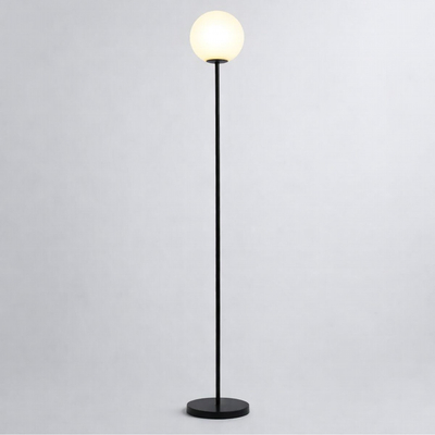 VenCore Orbia Black 6091-20001 - Μοντέρνο Επιδαπέδιο Φωτιστικό Μονόφωτο Μαύρο Αλουμίνιο με Βάση-Ντουί 1xE27 - Φ35 x Υ165cm