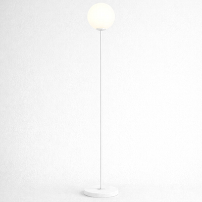 VenCore Orbia White 6091-20002 - Μοντέρνο Επιδαπέδιο Φωτιστικό Μονόφωτο Λευκό Αλουμίνιο με Βάση-Ντουί 1xE27 - Φ35 x Υ165cm