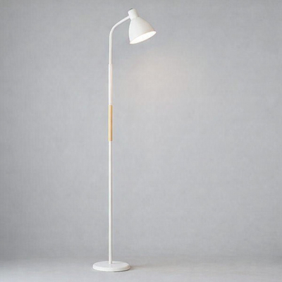 VenCore Orin White 6091-20016 - Μοντέρνο Επιδαπέδιο Φωτιστικό Μονόφωτο Λευκό Αλουμίνιο και Λευκό Καπέλο με Βάση-Ντουί 1xE27 - Φ23 x Υ150cm