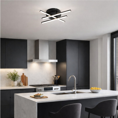 VenCore AxisX Black 7741-20017 - Μοντέρνο Φωτιστικό Οροφής Πλαφονιέρα LED 45W Μαύρο Αλουμίνιο με Ρυθμιζόμενο CCT Λευκό - Ημέρας - Θερμό & Χειριστήριο - Φ50 x Υ10cm