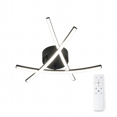VenCore Zenith Black 7741-20034 - Μοντέρνο Φωτιστικό Οροφής Πλαφονιέρα LED 45W Μαύρο Αλουμίνιο με Ρυθμιζόμενο CCT Λευκό - Ημέρας - Θερμό & Χειριστήριο - Φ48 x Υ10cm