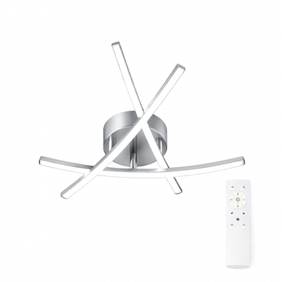 VenCore Zenith Silver 7741-20035 - Μοντέρνο Φωτιστικό Οροφής Πλαφονιέρα LED 45W Ασημί Αλουμίνιο με Ρυθμιζόμενο CCT Λευκό - Ημέρας - Θερμό & Χειριστήριο - Φ48 x Υ10cm