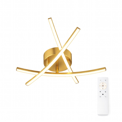 VenCore Zenith Gold 7741-20036 - Μοντέρνο Φωτιστικό Οροφής Πλαφονιέρα LED 45W Χρυσό Αλουμίνιο με Ρυθμιζόμενο CCT Λευκό - Ημέρας - Θερμό & Χειριστήριο - Φ48 x Υ10cm