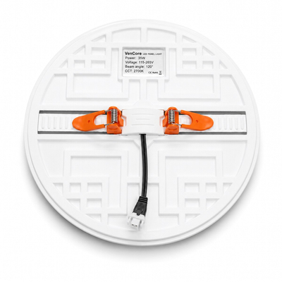 VenCore 6407-50005 - LED PL Round Panel 35W DW Abjust Cutting Hole - LED Πάνελ Στρογγυλό 35 Watt 230 Volt 3500 Lumens με Ρυθμιζόμενο Στήριγμα Κοπής Οπής - Φυσικό Λευκό 4500K - Φ22.7 x Υ2.5cm