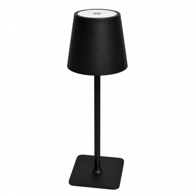 VenCore 2792-10007 - LED Table Light Rechargeable CCT Black Matte - Διακοσμητικό Φωτιστικό LED Μαύρο Ματ Μεταλλικό Πορτατίφ Επαναφορτιζόμενο USB - Touch ON-OFF-Change Color - Μπαταρία 1800mAh - Ψυχρο - Ημέρας - Θερμό CCT - Φ11 x Υ36cm