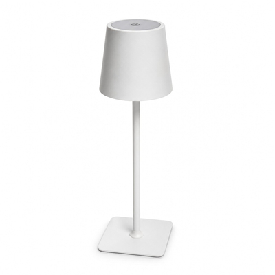VenCore 2792-10008 - LED Table Light Rechargeable CCT White Matte - Διακοσμητικό Φωτιστικό LED Λευκό Ματ Μεταλλικό Πορτατίφ Επαναφορτιζόμενο USB - Touch ON-OFF-Change Color - Μπαταρία 1800mAh - Ψυχρο - Ημέρας - Θερμό CCT - Φ11 x Υ36cm