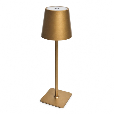 VenCore 2792-10010 - LED Table Light Rechargeable CCT Gold Brush - Διακοσμητικό Φωτιστικό LED Χρυσό Βούρτσας Μεταλλικό Πορτατίφ Επαναφορτιζόμενο USB - Touch ON-OFF-Change Color - Μπαταρία 1800mAh - Ψυχρο - Ημέρας - Θερμό CCT - Φ11 x Υ36cm