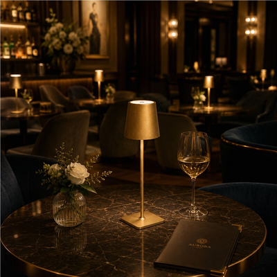 VenCore 2792-10010 - LED Table Light Rechargeable CCT Gold Brush - Διακοσμητικό Φωτιστικό LED Χρυσό Βούρτσας Μεταλλικό Πορτατίφ Επαναφορτιζόμενο USB - Touch ON-OFF-Change Color - Μπαταρία 1800mAh - Ψυχρο - Ημέρας - Θερμό CCT - Φ11 x Υ36cm