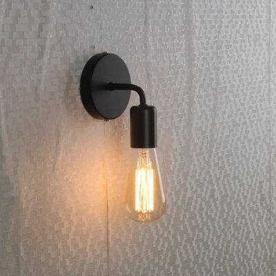 Urban Minimal - Επιτοίχιο Μονόφωτο E27 Μοντέρνο Μέταλλο Μαύρο Minimal - Μ10 x Π7 x Υ16cm