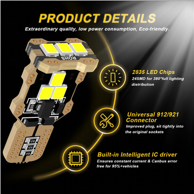 VenCore 3216-10035 - T15 W16W CanBus Gen3 - Λάμπα LED για Βάση T15 W16W CanBus Gen3 9 SMD 3030 8W 780 Lumen 12 Volt Ψυχρό Λευκό 6000K