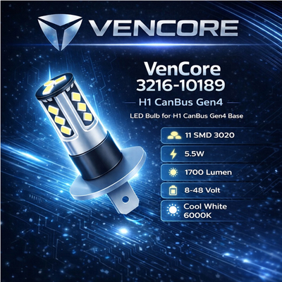 VenCore 3216-10189 - H1 CanBus Gen4 - Λάμπα LED για Βάση H1 CanBus Gen4 11 SMD 3020 5.5W 1700 Lumen 8-48 Volt Ψυχρό Λευκό 6000K
