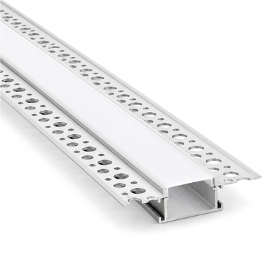 VenCore 9177-50004 - Recessed Aluminum Profile for Plasterboard 1M - Χωνευτό Προφίλ Αλουμινίου Γυψοσανίδας 1 Μέτρο με Press On Γαλακτερό Κάλυμμα - Μ100 x Π1.25 x Υ1.25cm