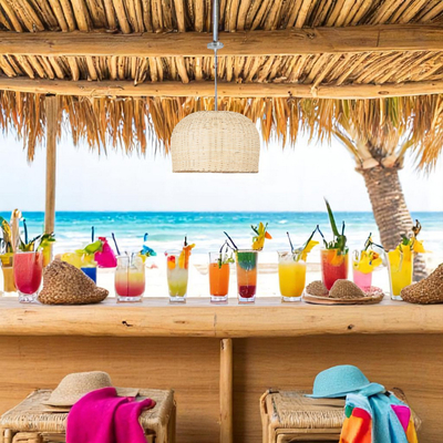 Summer Breeze - Κρεμαστό Μονόφωτο E27 Boho Rattan Φυσικό Καμπάνα - Μ50 x Π50 x Y34cm
