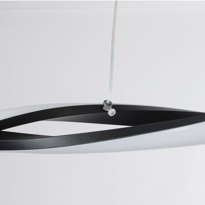 VenCore Duo Wave 6089-20004 - Μοντέρνο Κρεμαστό Φωτιστικό Οροφής Δίφωτο LED 54W Μαύρο Αλουμίνιο 90εκ με Ρυθμιζόμενο CCT Λευκό - Ημέρας - Θερμό & Χειριστήριο