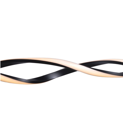 VenCore Duo Wave 6089-20004 - Μοντέρνο Κρεμαστό Φωτιστικό Οροφής Δίφωτο LED 54W Μαύρο Αλουμίνιο 90εκ με Ρυθμιζόμενο CCT Λευκό - Ημέρας - Θερμό & Χειριστήριο