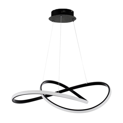 VenCore Infinity 6089-20001 - Μοντέρνο Κρεμαστό Φωτιστικό Οροφής LED 72W Μαύρο Αλουμίνιο Φ56cm με Ρυθμιζόμενο CCT Λευκό - Ημέρας - Θερμό & Χειριστήριο