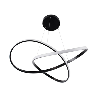 VenCore Infinity 6089-20001 - Μοντέρνο Κρεμαστό Φωτιστικό Οροφής LED 72W Μαύρο Αλουμίνιο Φ56cm με Ρυθμιζόμενο CCT Λευκό - Ημέρας - Θερμό & Χειριστήριο