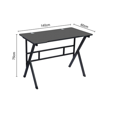 VenCore 2730-10002 - Gaming Desk 140x60x75cm Black - Μοντέρνο Γραφείο Gaming VenCore Μοριοσανίδας Carbon Fiber με Μεταλλικά Πόδια Μαύρο Μ140 x Π60 x Υ75cm