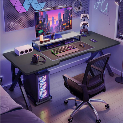 VenCore 2730-10002 - Gaming Desk 140x60x75cm Black - Μοντέρνο Γραφείο Gaming VenCore Μοριοσανίδας Carbon Fiber με Μεταλλικά Πόδια Μαύρο Μ140 x Π60 x Υ75cm