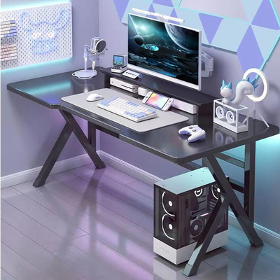 VenCore 2730-10002 - Gaming Desk 140x60x75cm Black - Μοντέρνο Γραφείο Gaming VenCore Μοριοσανίδας Carbon Fiber με Μεταλλικά Πόδια Μαύρο Μ140 x Π60 x Υ75cm