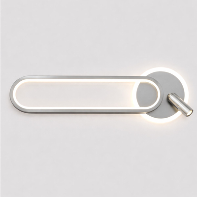 VenCore Velion Silver 6093-20075 - Μοντέρνο Επιτοίχιο Φωτιστικό Απλίκα LED 12W Ασημί Αλουμίνιο με Ρυθμιζόμενο CCT Λευκό - Ημέρας - Θερμό - Χειρισμός CCT μέσω Διακόπτη On-Off