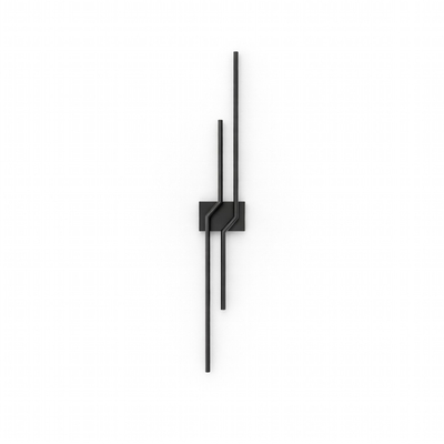 VenCore Nexaris Black 6093-20138 - Μοντέρνο Επιτοίχιο Φωτιστικό Απλίκα LED 60CM 12W Μαύρο Αλουμίνιο με Ρυθμιζόμενο CCT Λευκό - Ημέρας - Θερμό - Χειρισμός CCT μέσω Διακόπτη On-Off
