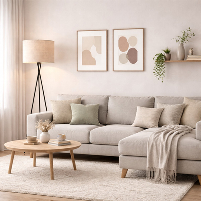 VenCore Elor Gold 6091-20022 - Μοντέρνο Επιδαπέδιο Φωτιστικό Μονόφωτο Χρυσό Αλουμίνιο και Μπεζ Καπέλο με Βάση-Ντουί 1xE27 - Φ40 x Υ160cm