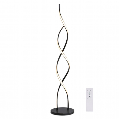 VenCore Helix Black 6091-20023 - Μοντέρνο Επιδαπέδιο Φωτιστικό LED 20W Μαύρο Αλουμίνιο - Ρυθμιζόμενο CCT Λευκό - Ημέρας - Θερμό & Χειριστήριο - Φ25 x Υ105cm