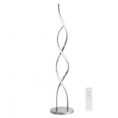 VenCore Helix Silver 6091-20024 - Μοντέρνο Επιδαπέδιο Φωτιστικό LED 20W Ασημί Αλουμίνιο - Ρυθμιζόμενο CCT Λευκό - Ημέρας - Θερμό & Χειριστήριο - Φ25 x Υ105cm